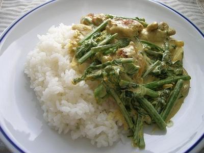 アスパラ菜のクリームカレー