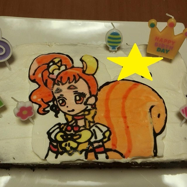 姫8歳の誕生日～「プリキュアチョコケーキ」でお祝い♪