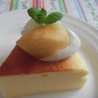 桃のスフレヨーグルトケーキ