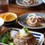 根菜入りハンバーグ、温玉添え。