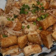 　≪鶏そぼろと厚揚げ・えのきの オイスターソース炒め≫