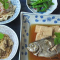 和食の献立四品　ーイボダイと豆腐の煮物＆魚卵と白滝の煮付けなどー