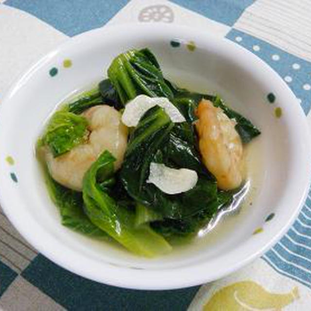 ☆海老と小松菜炊いたん　にんにく風味☆