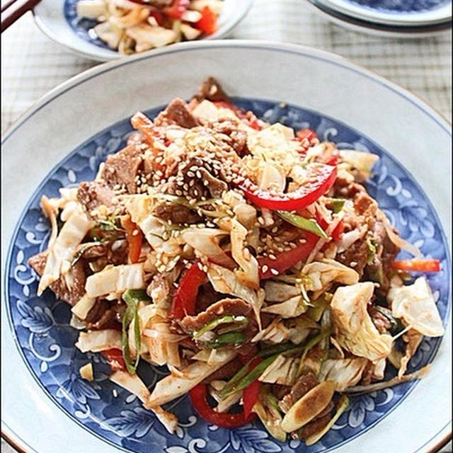 春キャベツが美味！ピリ辛豚肉味噌タレあえ