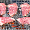 『国産牛肉（交雑種）のサガリ』の炭火焼