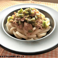 簡単★豚味噌からめうどん