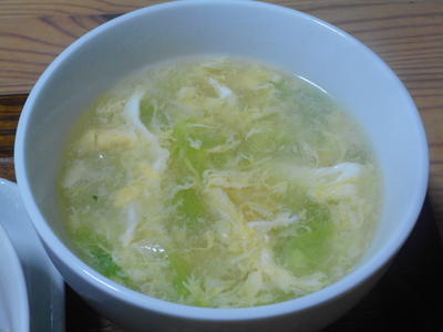 白菜の塩卵スープ