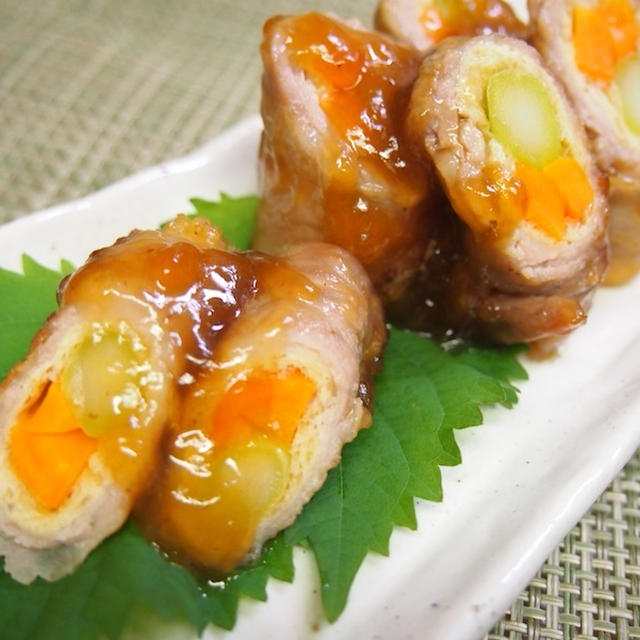 白だしで和風野菜の豚肉巻き