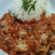 鶏肉のトマトクリーム煮＋ガーリックライス