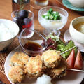 愛媛県産なすの串カツ。野菜をメインの晩ごはん。