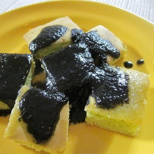 黒バタメイプルタレで、青汁パンケーキ♪