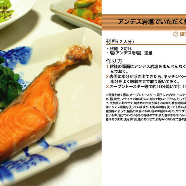 アンデス岩塩でいただく焼き秋鮭 焼き物料理 -Recipe No.11５1-