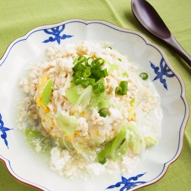 ねぎだくそぼろの白だしあんかけチャーハン