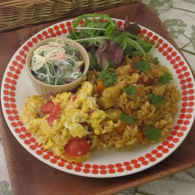 夕食ワンプレ♪忙しい日のカレーピラフetc