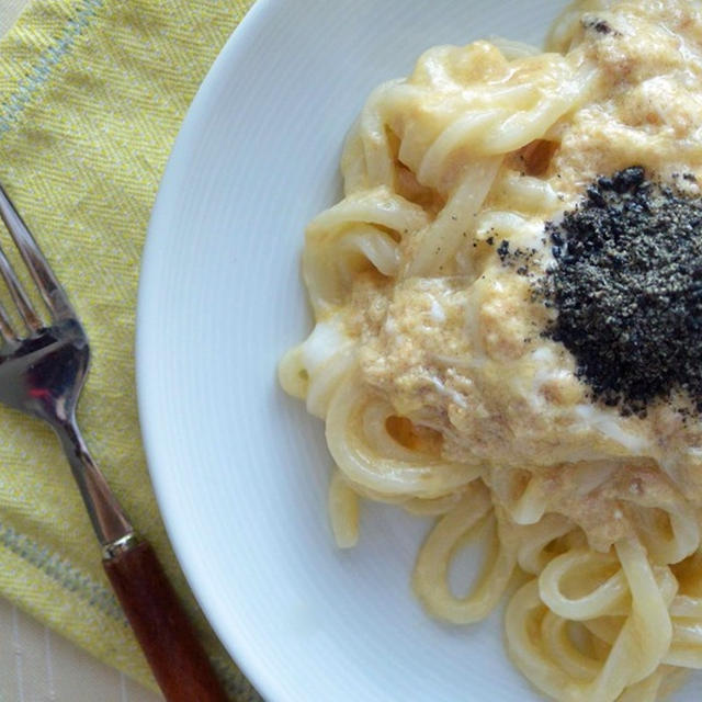 ５分で簡単！ごまボナーラ和風うどん