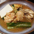 鶏団子と牡蠣の韓国風キムチ味噌鍋