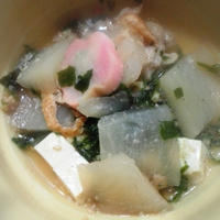 おでんを混ぜ込みわかめでリメイク