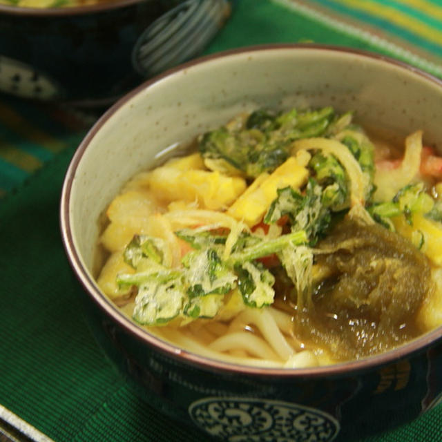 大根葉かき揚げうどん