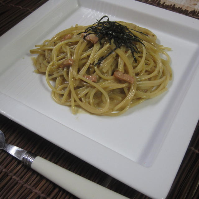 佃煮海苔とベーコンのスパゲティ