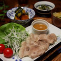 ゆで豚の味噌マヨソース。