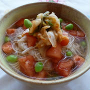 トマトナムルの冷麺風そうめん