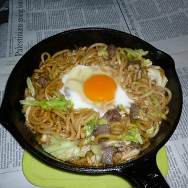 イシスキでカンパチ入り焼きうどん