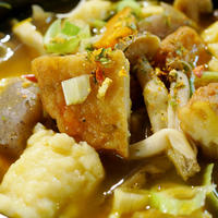 ②【秋色すいとん】紀文さんの[野菜天ぷら」で肉無しで十分すぎる美味しさです♪