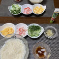 三色素麺・そろそろ冷たいお素麺も終わりかな？と野菜の収穫 by watakoさん