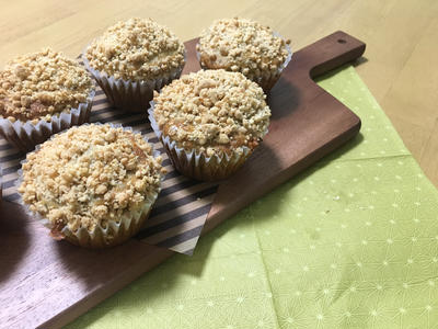 きな粉クランブルのほうじ茶マフィン