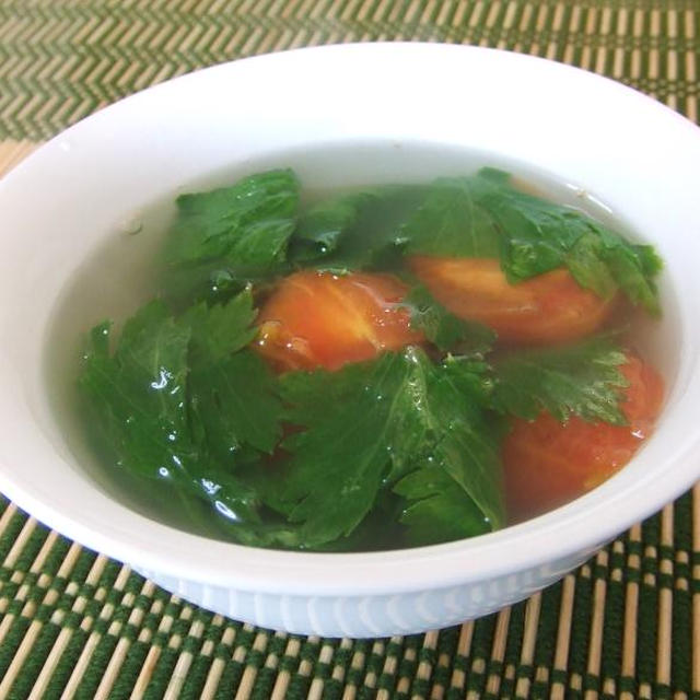 セロリの葉っぱとトマトのスープ By さちくっかりーさん レシピブログ 料理ブログのレシピ満載