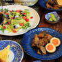 ◆秋刀魚のオイル漬けサラダと豚の角煮でおうちごはん♪～ゆるやか糖質制限♪