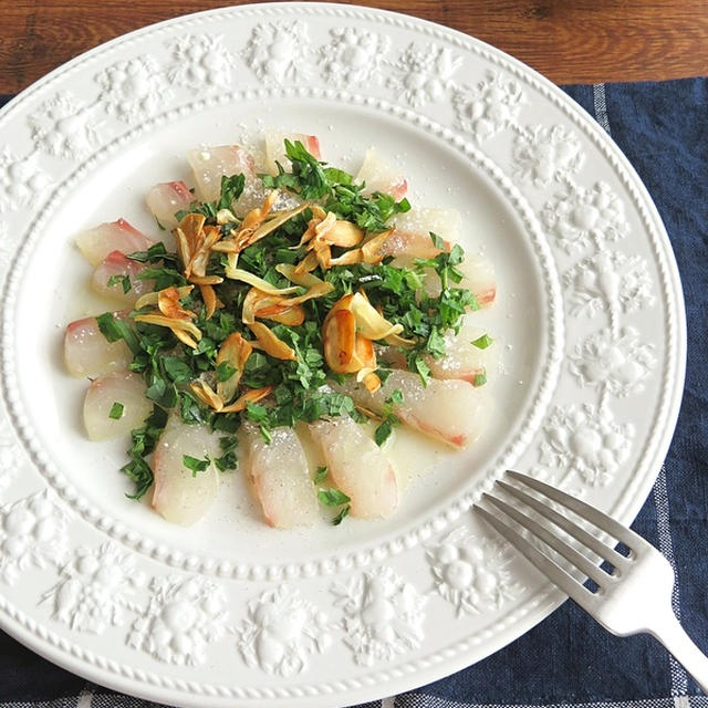 お祝いごとに 簡単 鯛のカルパッチョ 青じそ風味 By Kaana57さん レシピブログ 料理ブログのレシピ満載