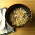 キャベツと春雨、挽き肉の中華風スープ