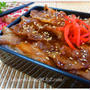 簡単お重のお弁当　豚ばら丼　スティック野菜ピクルス　ズッキーニと南瓜とプチトマトのチーズグリル