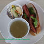 【breakfast】ハムステーキとレタスのドッグサンドセット