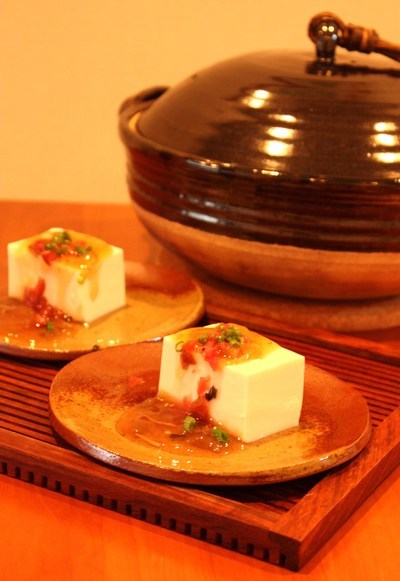 湯豆腐のカリカリ梅餡