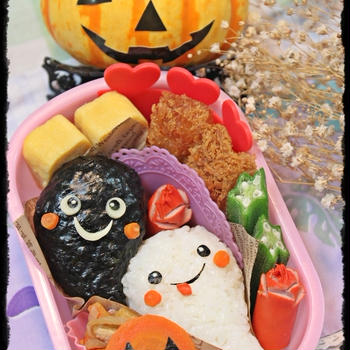 *ハロウィン*白黒おばけちゃんのお弁当♪