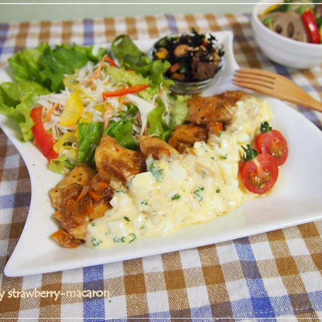 フルーツブランデーdeオレンジ風味の揚げない♪ヘルシーチキン南蛮