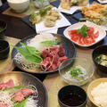 地元田子の浦産生シラスやお刺身・野菜の天ぷらで夕食～♪♪