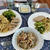 たくあん漬け ～ もやしと椎茸の梅肉和えでビール