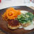 鮭、おから、じゃがいものハンバーグと人参のサラダ（Salisbury Steak-Like Dish with Salmon, Tofu Refuse, and Potato Mixture, and Carrot Salad）