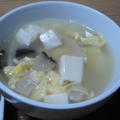 豆腐とエリンギの塩卵スープ