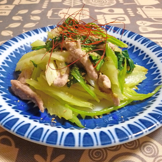 ササッと豚肉セロリ炒め