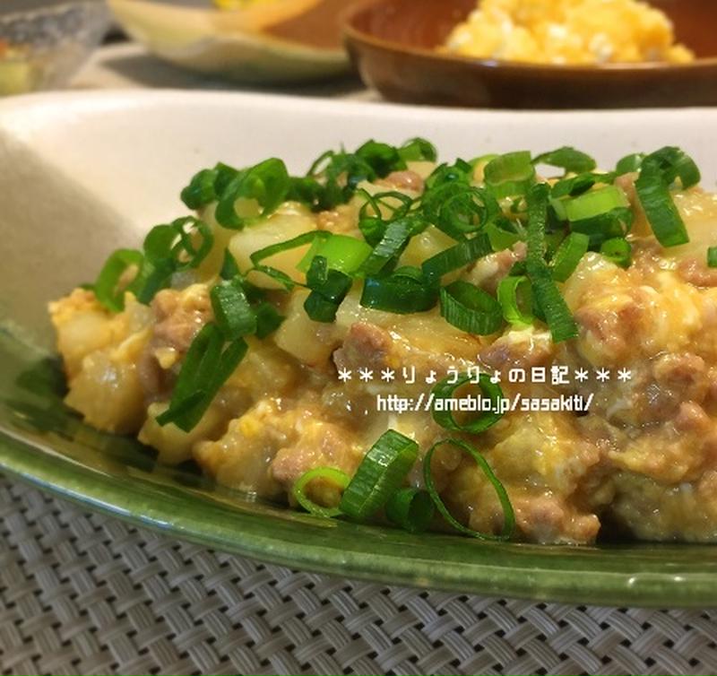 *【recipe】豚ひき肉と長芋の甘辛卵炒め*