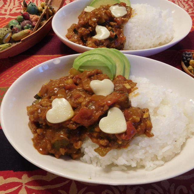 夏野菜のキーマカレー