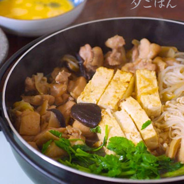 焼き豆腐もカンタンに作っちゃえ♪鶏すき焼き