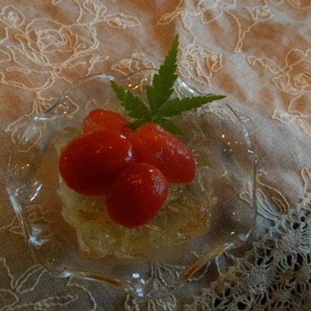 梅酒漬けトマトのゼリ 寄せ By Umi さん レシピブログ 料理ブログのレシピ満載
