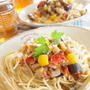 残り野菜のおうちパスタランチ。。。