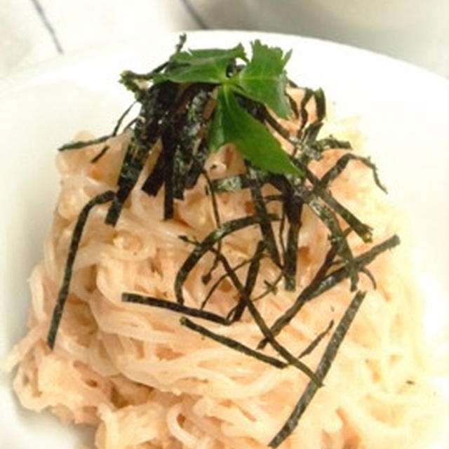 糖質オフ生活24日目　明太子とクリームチーズのなんちゃってパスタ