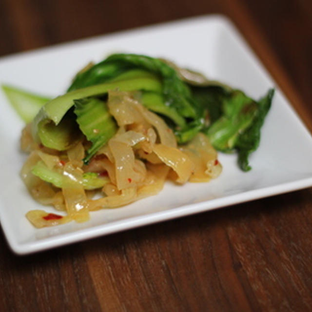 青梗菜と中華クラゲの炒め合え By Ptomomiさん レシピブログ 料理ブログのレシピ満載